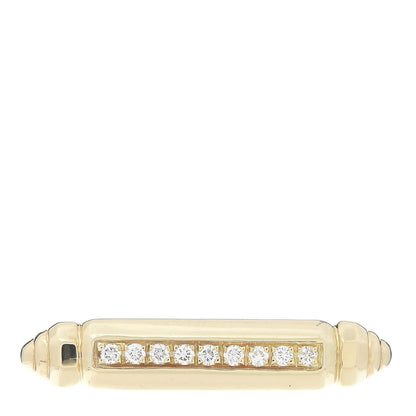 David Yurman 18K Yellow Gold Diamond Lexington Barrel Ring 53 6.25 1 of 5