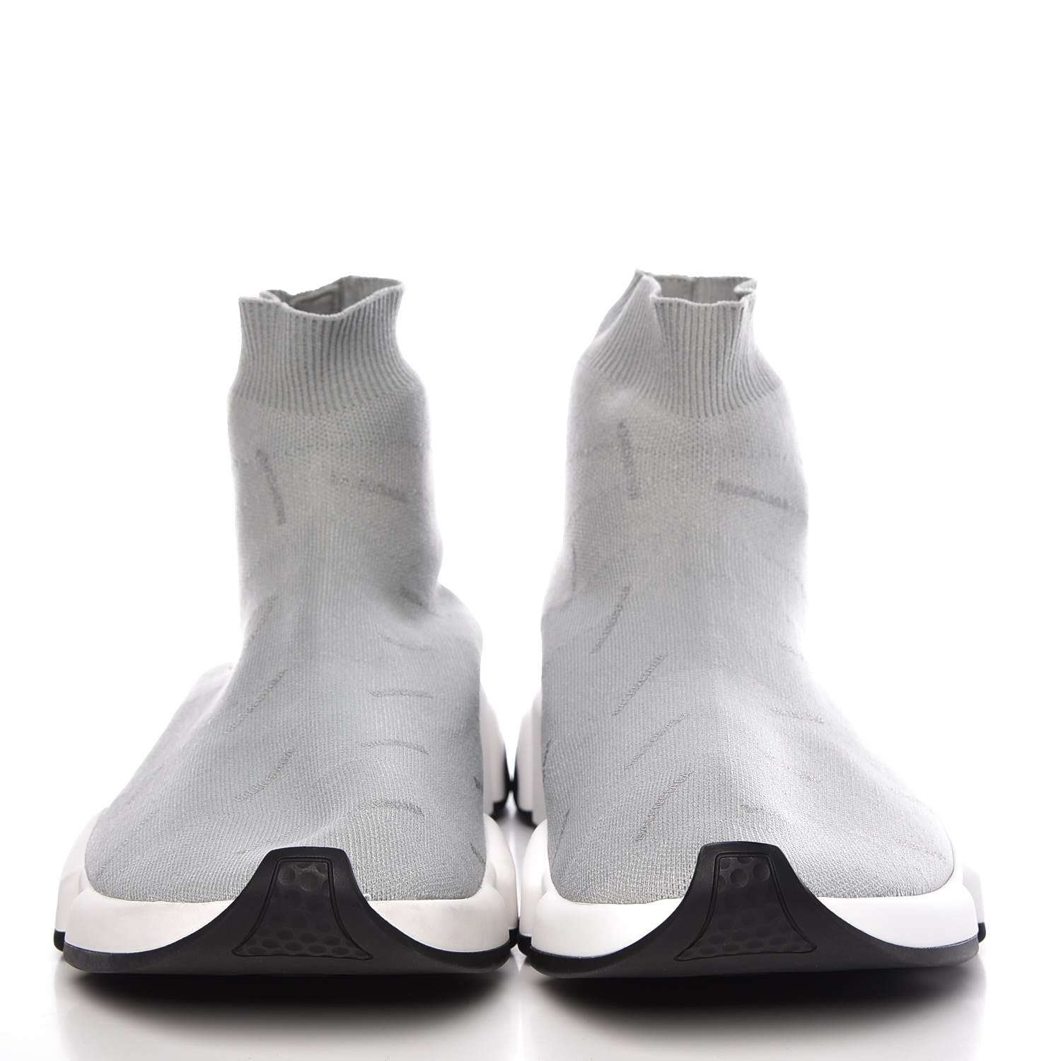 Balenciaga Neoprene Knit Allover Logo Mens Speed Sneakers 43 Grey 2 of 8