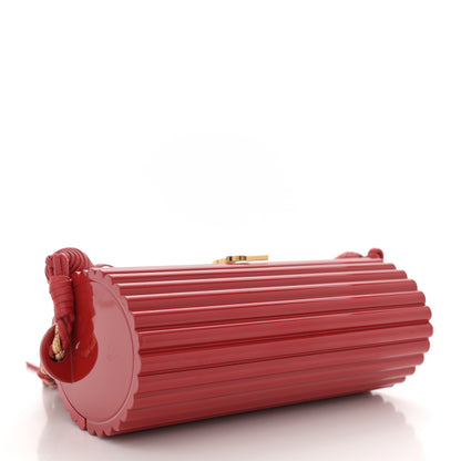 Saint Laurent Ribbed Plexiglass Lambskin Fringe Monogram Opium Box Bag Red 4 of 10