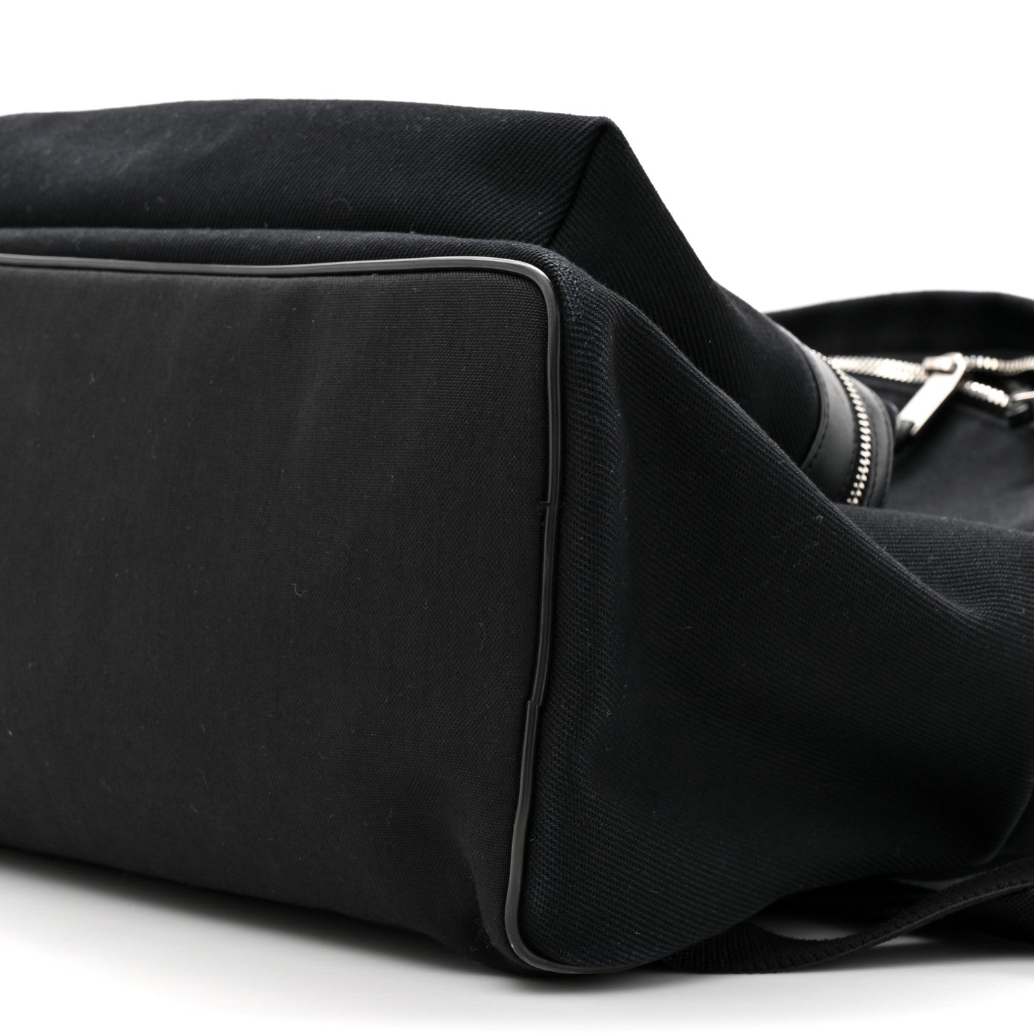 Saint Laurent Canvas Signature Embroidered City Backpack Black 9 of 12
