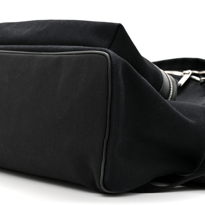 Saint Laurent Canvas Signature Embroidered City Backpack Black 9 of 12