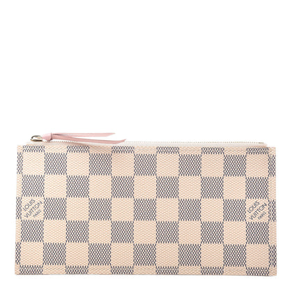 Louis Vuitton Damier Azur Felicie Chain Wallet Zippered Insert Rose Ballerine 1 of 6