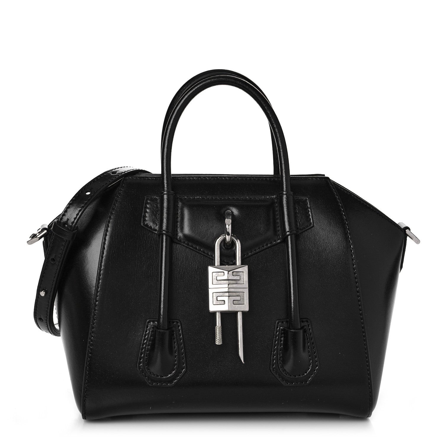 Givenchy Box Calfskin Mini Lock Antigona Shoulder Bag Black 1 of 8