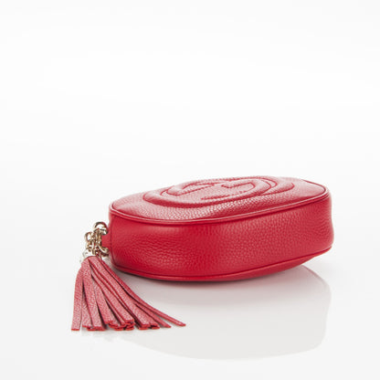 Gucci Pebbled Calfskin Mini Soho Chain Bag Tabasco Red 4 of 7