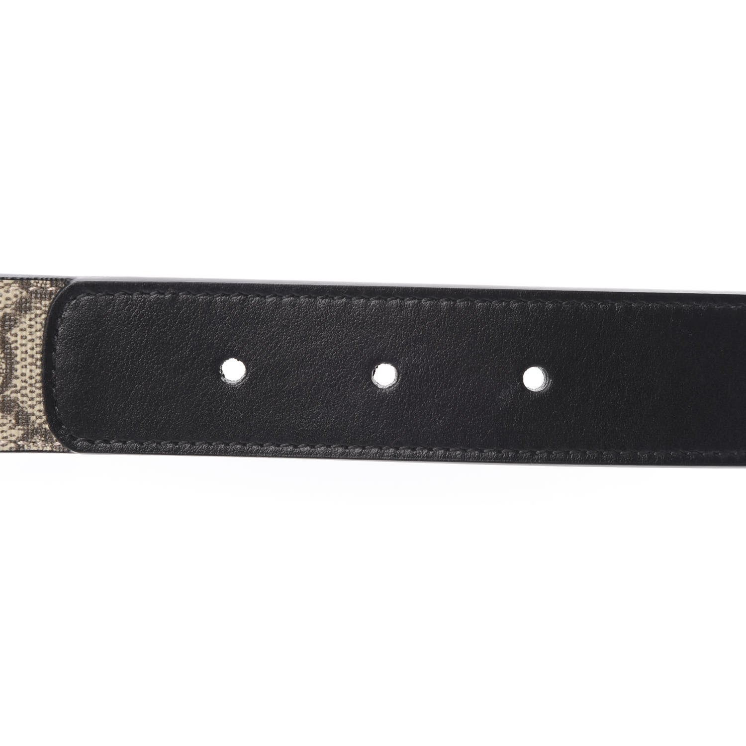 Gucci GG Supreme Monogram Matte Plutone Calfskin Double G 30mm Belt 95 38 Beige Ebony Black 4 of 6