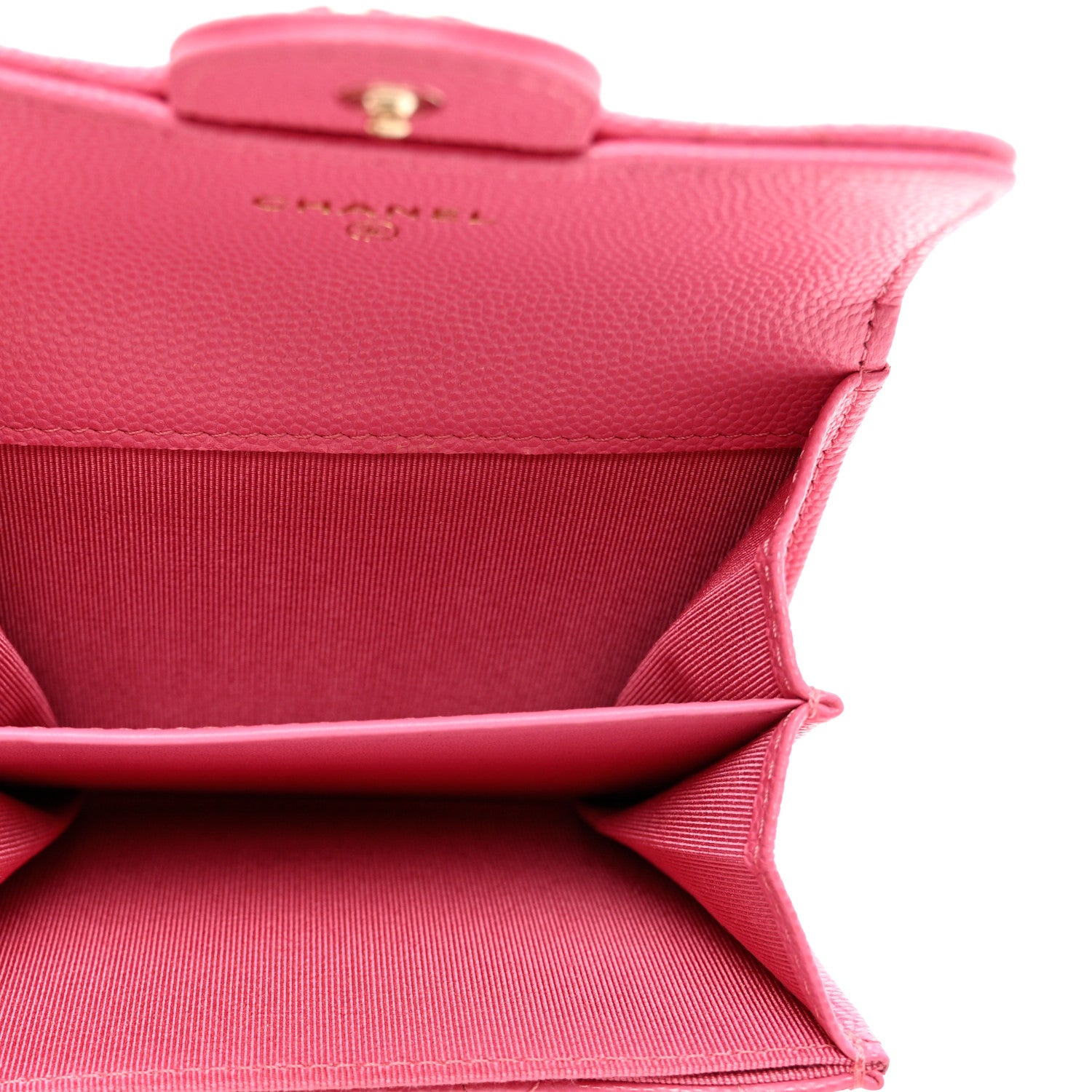 Chanel Caviar Quilted Flap Card Holder Wallet Pink 5 of 9