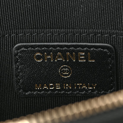 Chanel Lambskin Mini Camellia Bouquet Clutch With Chain Black 5 of 7