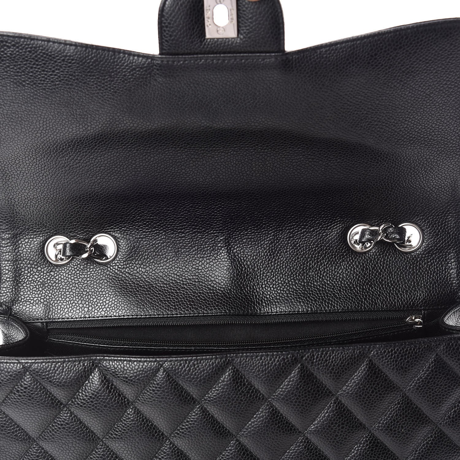 Chanel Caviar Quilted Jumbo Single Flap Black 14 of 16