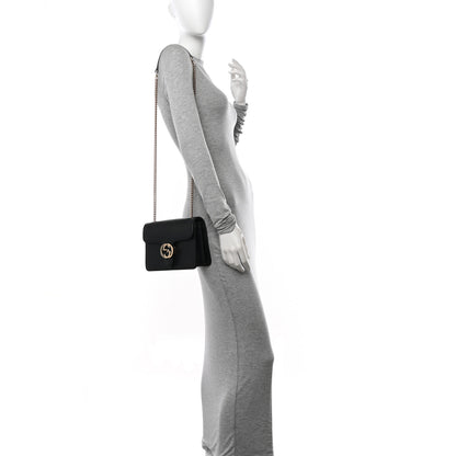 Gucci Dollar Calfskin Small Interlocking G Shoulder Bag Black 2 of 11