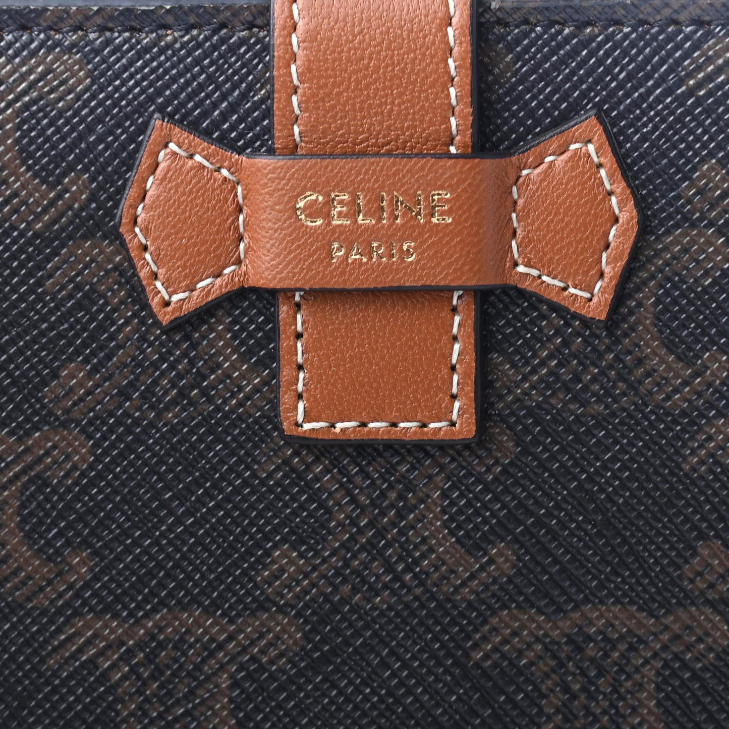 Canvas Triomphe Medium Strap Wallet Tan