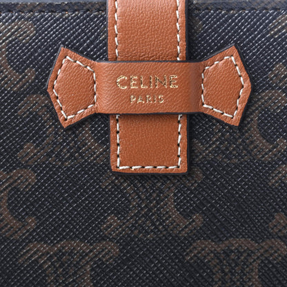 Celine Canvas Triomphe Medium Strap Wallet Tan 7 of 8