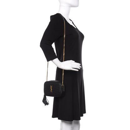 Saint Laurent Grain De Poudre Matelasse Monogram Mini Lou Camera Bag Black 2 of 10