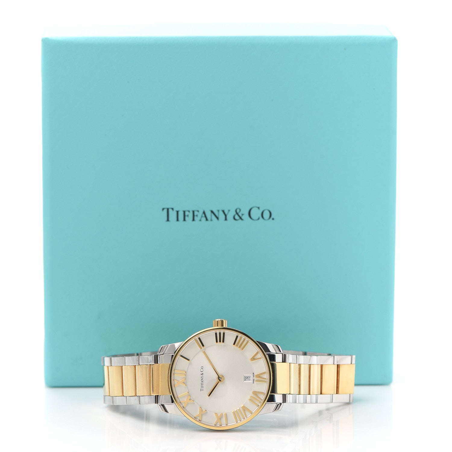 Tiffany Stainless Steel 18K Yellow Gold 29mm Atlas 2-Hand Quartz Watch 6 of 6