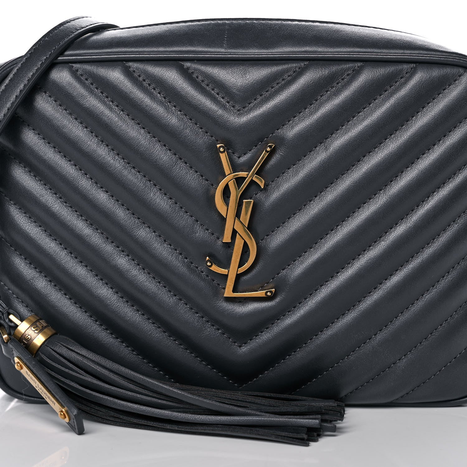 Saint Laurent Calfskin Matelasse Monogram Lou Camera Bag Dark Smog 8 of 10