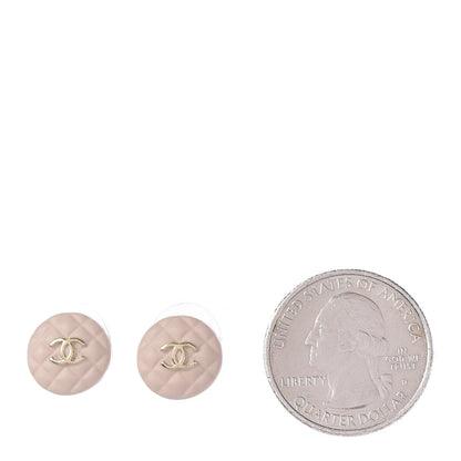 Chanel Enamel Quilted CC Clip On Earrings Gold 2 of 4