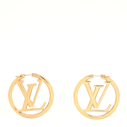 Louis Vuitton Metal Louise Hoop Earrings Gold 1 of 4