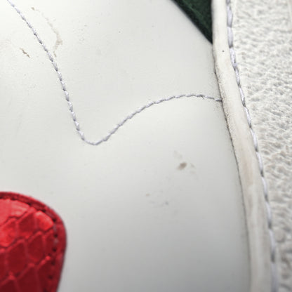 Gucci Calfskin Ayers Bee Embroidered Womens Ace Sneakers 37 White Green 14 of 17