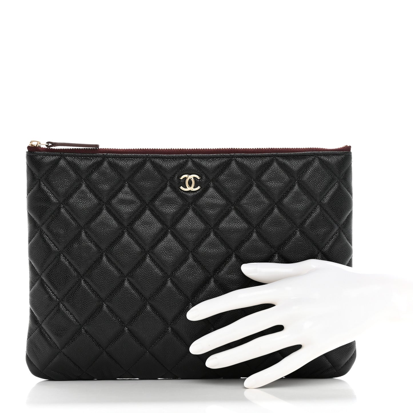 Caviar Quilted Medium Cosmetic Case Black