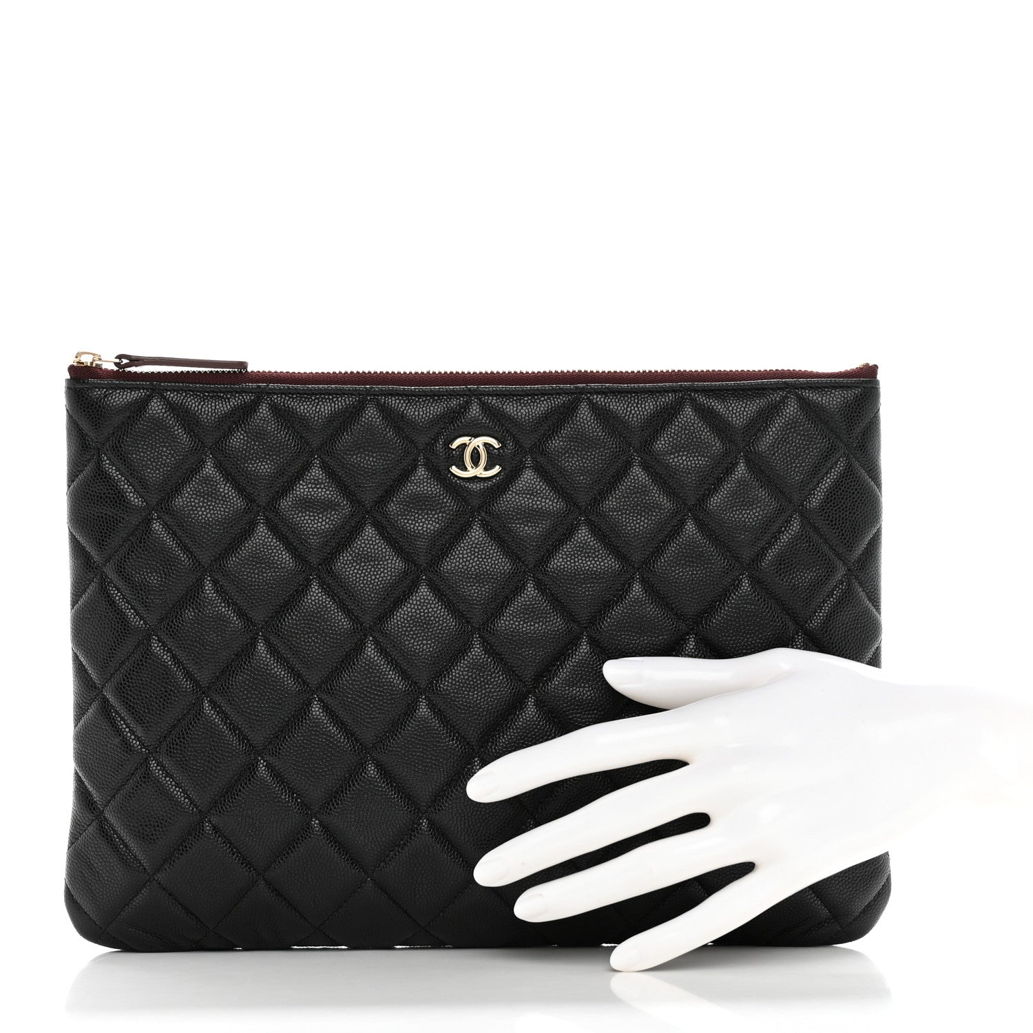 Chanel Caviar Quilted Medium Cosmetic Case Black 2 of 8
