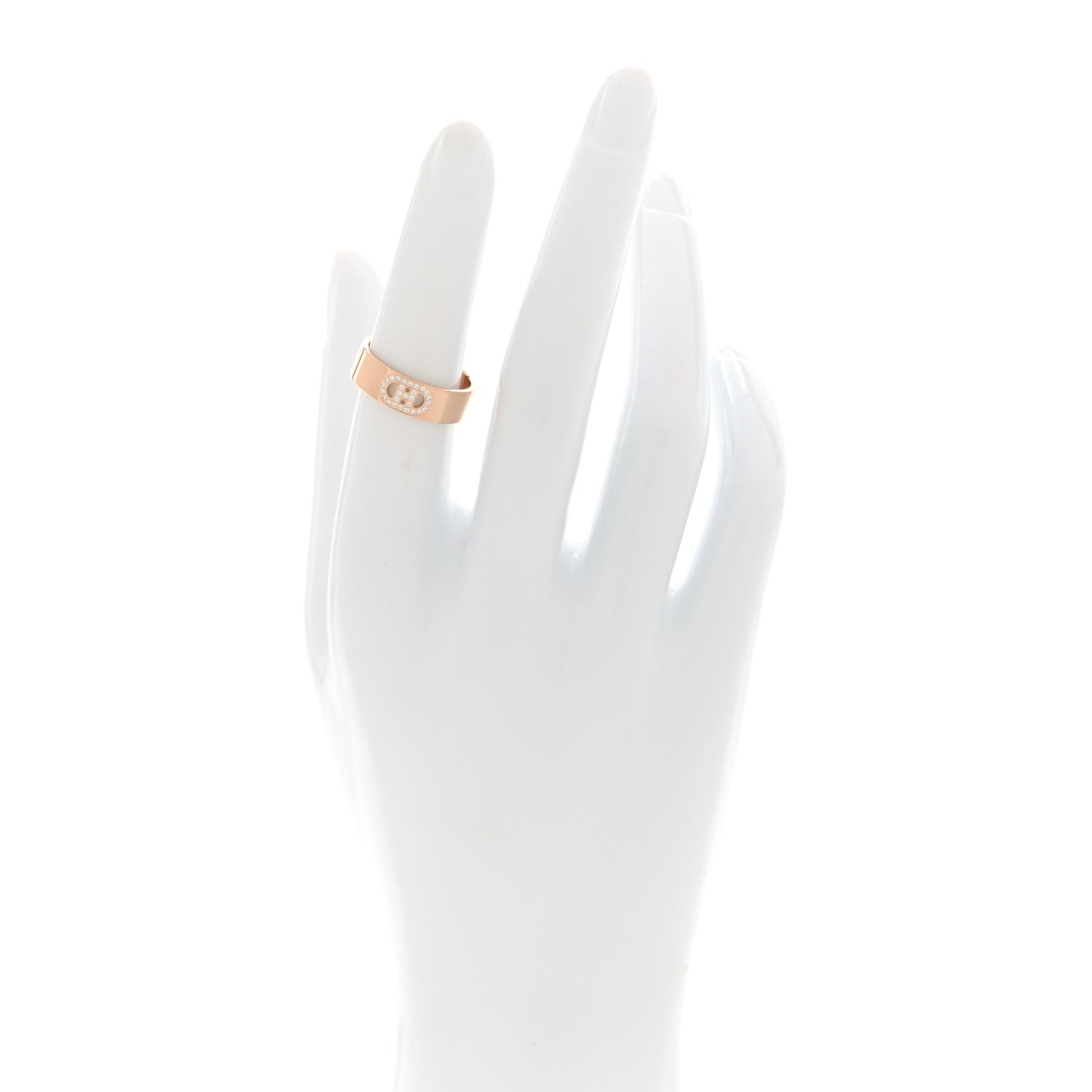 18K Rose Gold Diamond PM H D'Ancre Ring 51 5.75