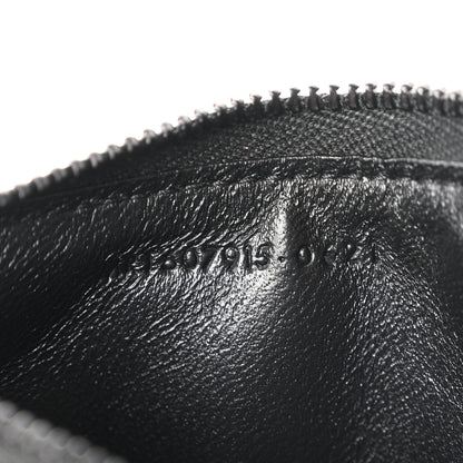 Saint Laurent Grain De Poudre Matelasse Chevron Monochrome Fragments Zippered Card Case Black 7 of 8
