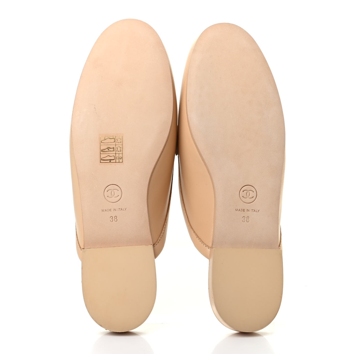 Lambskin Pearl CC Mules 38 Beige