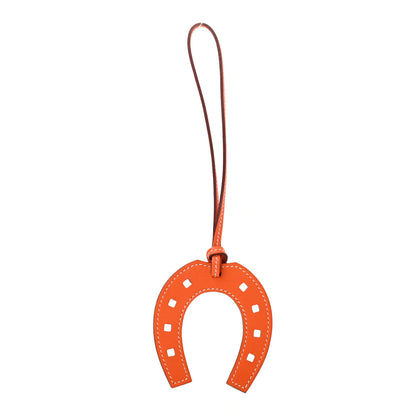 Hermes Swift Paddock Horseshoe Bag Charm Orange Poppy 1 of 3