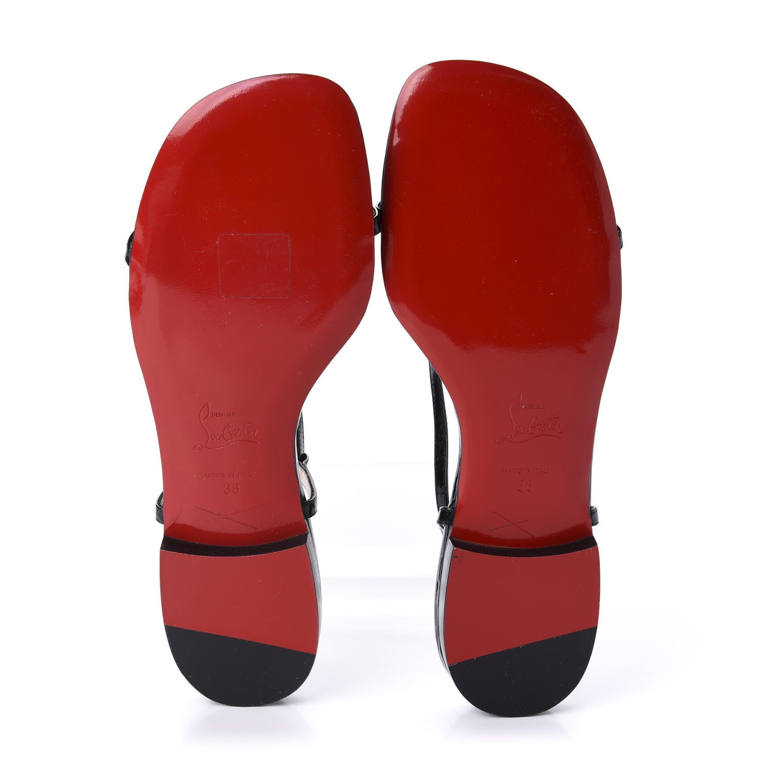 Christian Louboutin Patent Flat Sandal 38 Black 5 of 8