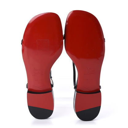 Christian Louboutin Patent Flat Sandal 38 Black 5 of 8