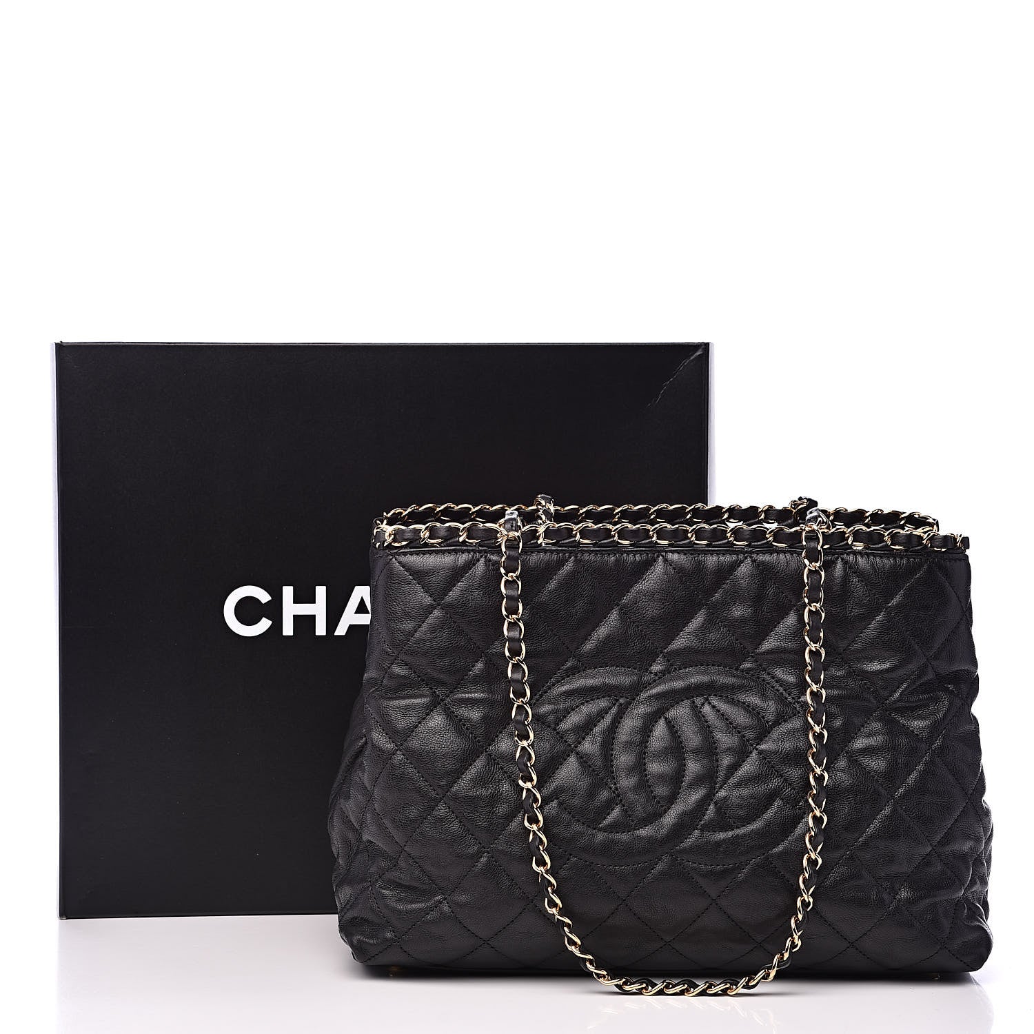 Chanel Calfskin Quilted Small Chain Me Tote Black 16 of 16