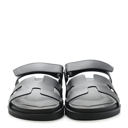 Hermes Calfskin Womens Chypre Sandals 39 Black 2 of 11