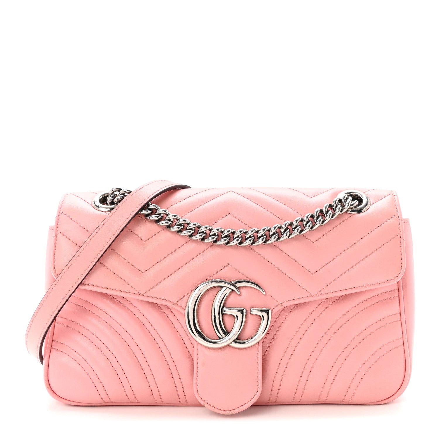 Gucci Calfskin Matelasse Small GG Marmont Shoulder Bag Wild Rose 1 of 10