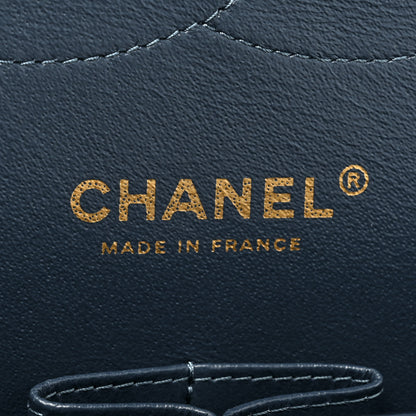 Chanel Metallic Caviar Quilted Jumbo Double Flap Dark Blue 7 of 10