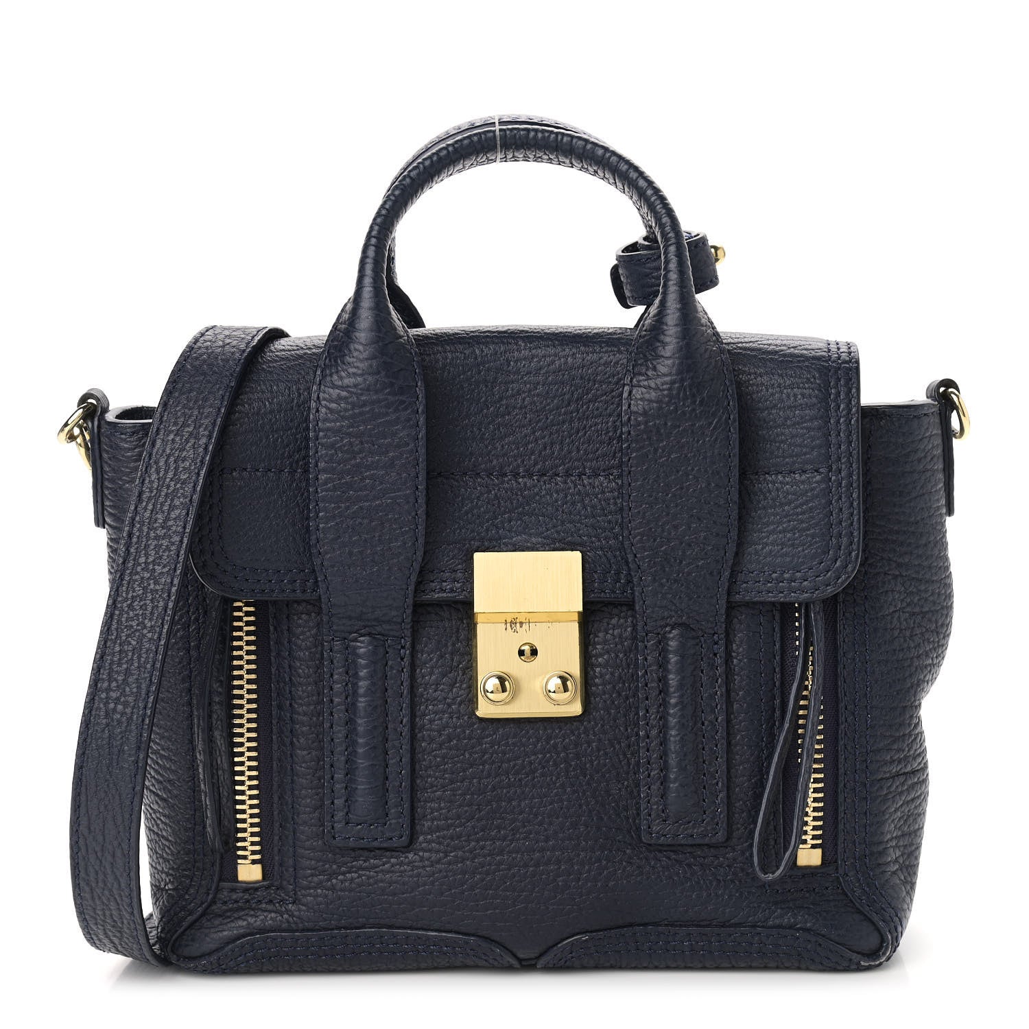 3.1 Phillip Lim Textured Calfskin Mini Pashli Satchel Ink 1 of 12