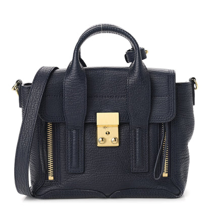 3.1 Phillip Lim Textured Calfskin Mini Pashli Satchel Ink 1 of 12