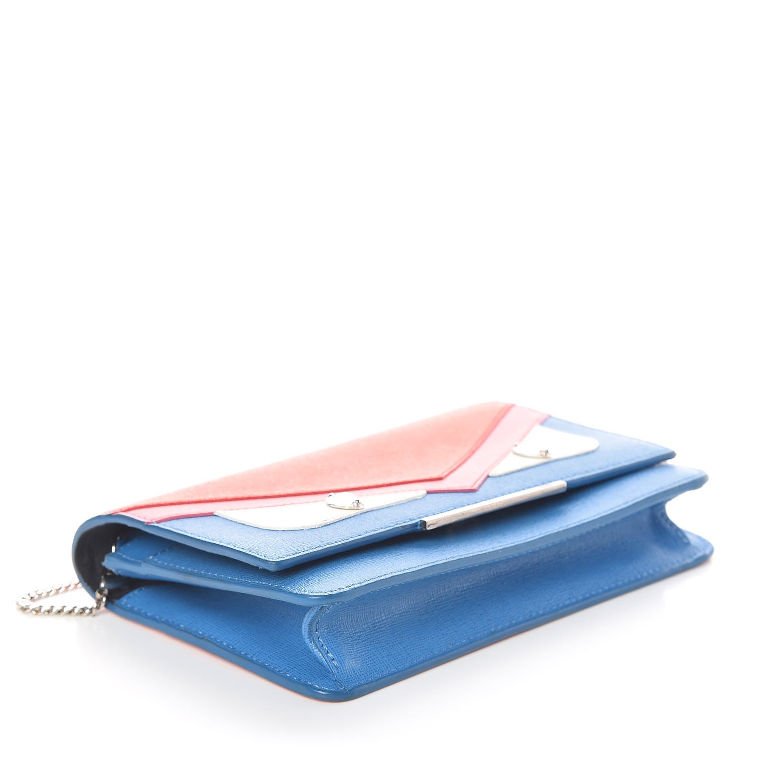 Fendi Vitello Elite Crystal Monster Eyes Tube Wallet On Chain Blue Royal Multicolor 4 of 11
