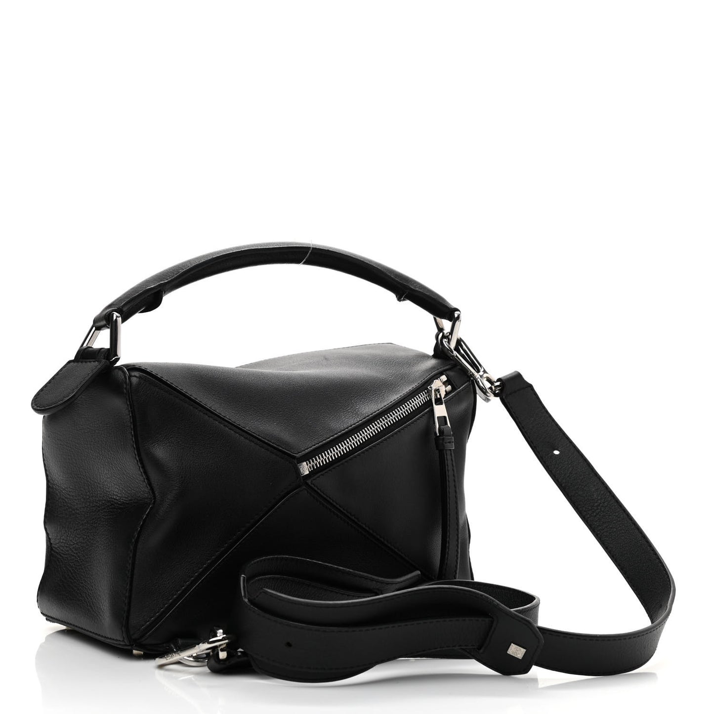 Calfskin Small Puzzle Bag Black