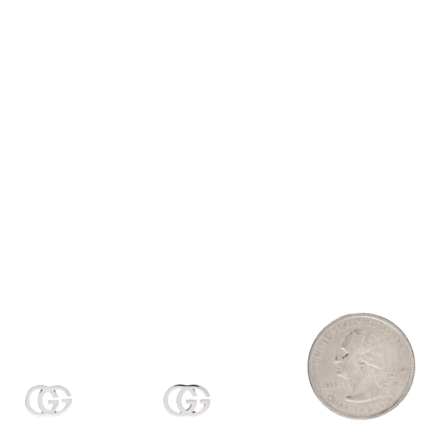 Gucci 18K White Gold GG Tissue Stud Earrings 2 of 4