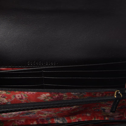 Gucci Calfskin Web Trapuntata GG Continental Wallet Black 10 of 13