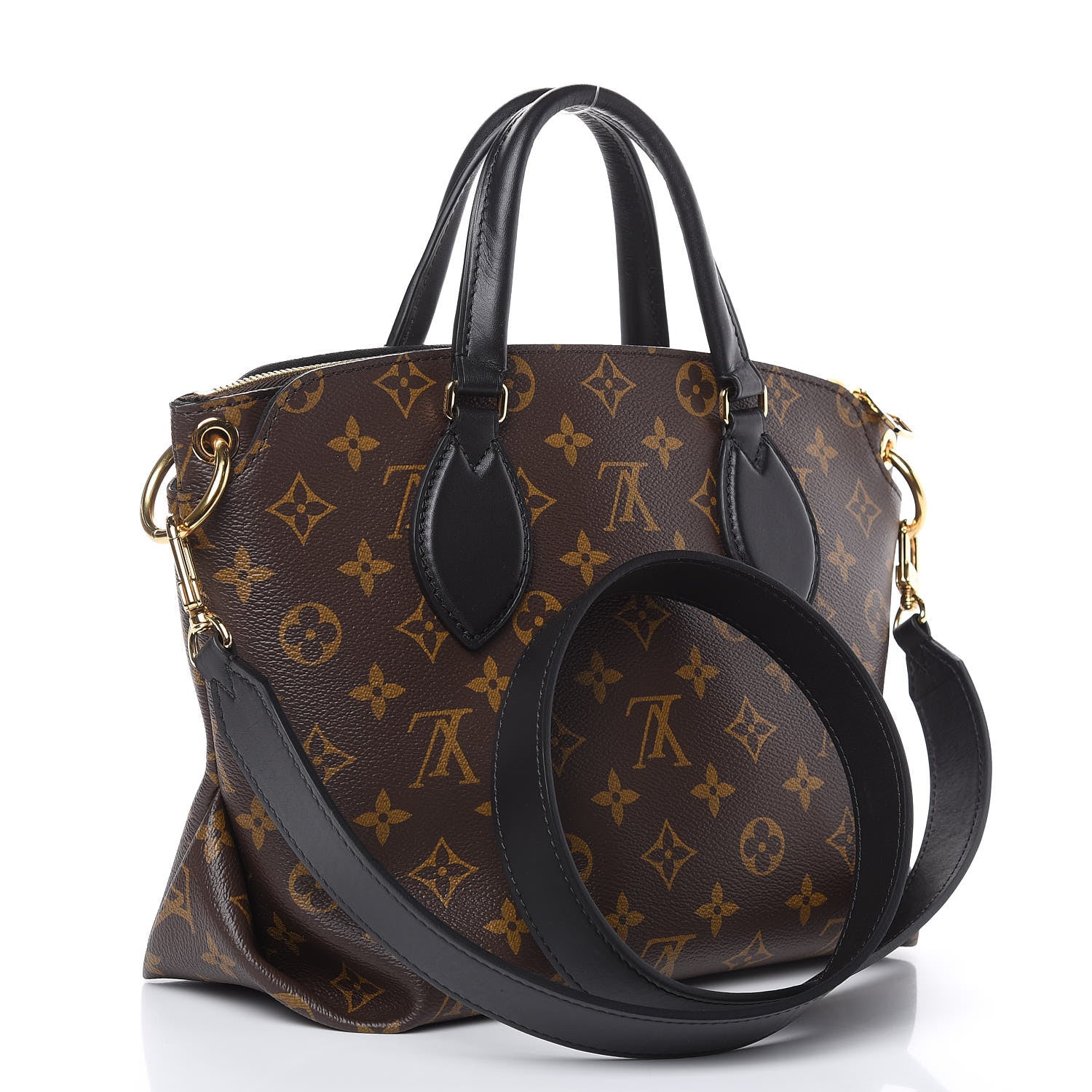 Louis Vuitton Monogram Flower Zipped Tote PM Black 3 of 10