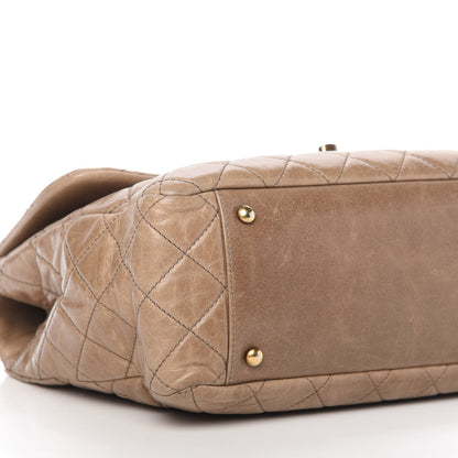 Chanel Glazed Calfskin Large Castle Rock Flap Dark Beige 6 of 10