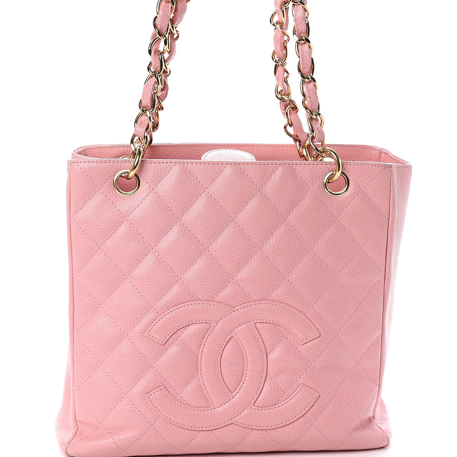 Chanel Caviar Quilted Petit Shopping Tote PST Pink 7 of 9