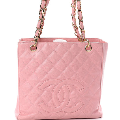 Chanel Caviar Quilted Petit Shopping Tote PST Pink 7 of 9