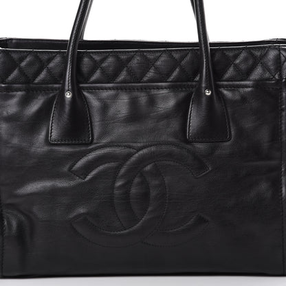 Chanel Grained Calfskin Quilted Timeless CC Soft Tote Black 9 of 9
