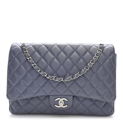 Chanel Lambskin Quilted Maxi Double Flap Purple 1 of 9