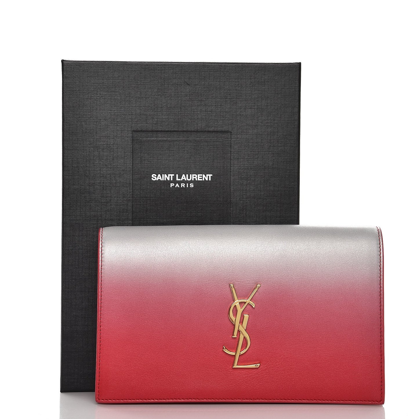 Soft Calfskin Degrade Small Monogram Clutch Red Flame