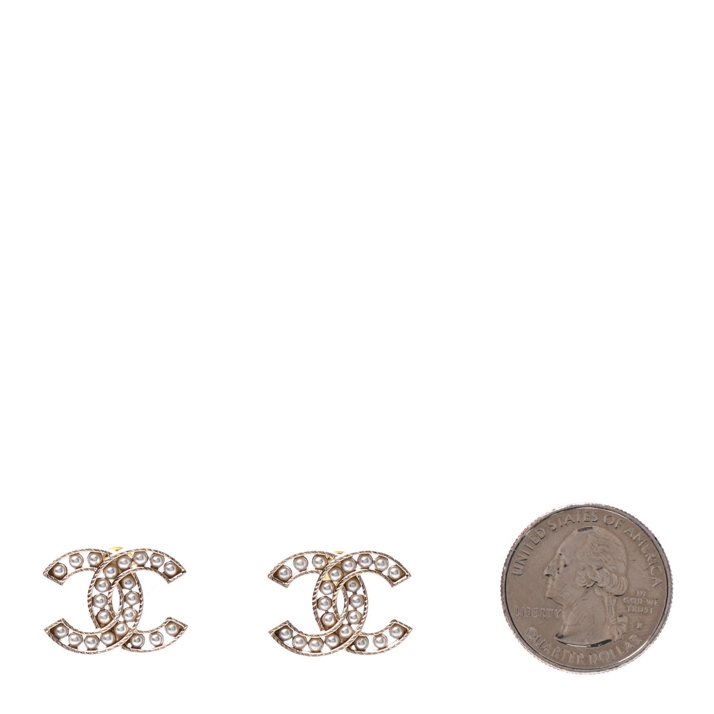 Pearl CC Earrings Gold