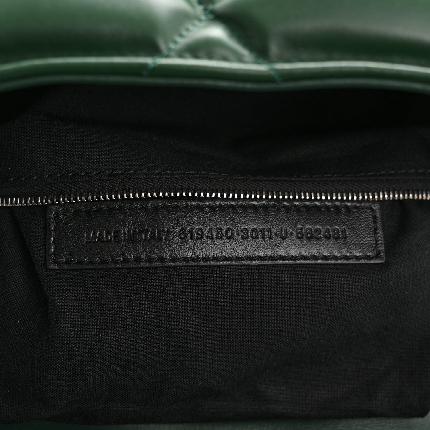 Balenciaga Nappa Calfskin Quilted Touch B Puffy Clutch Forest Green 7 of 9