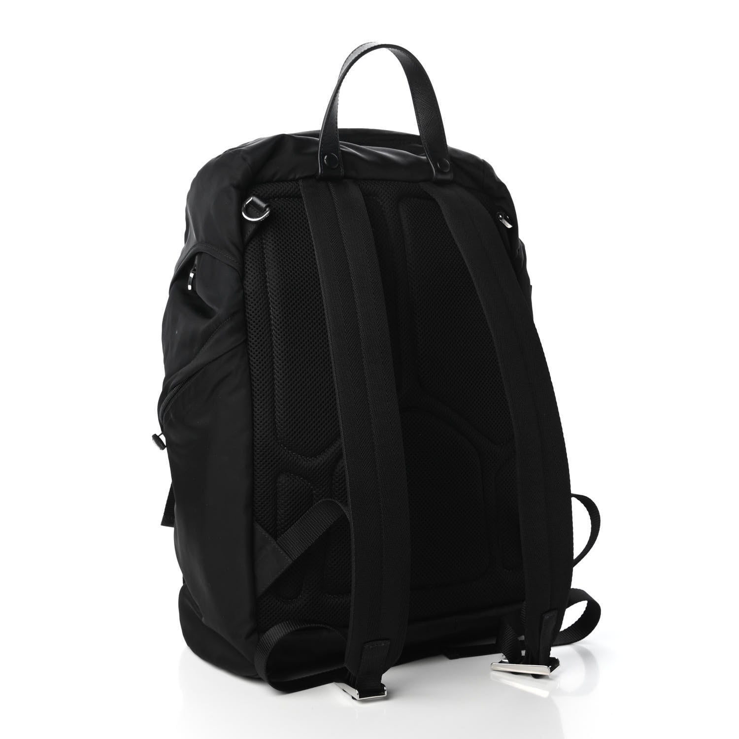 Prada Nylon Tessuto Character Logo Patch Backpack Black 3 of 10