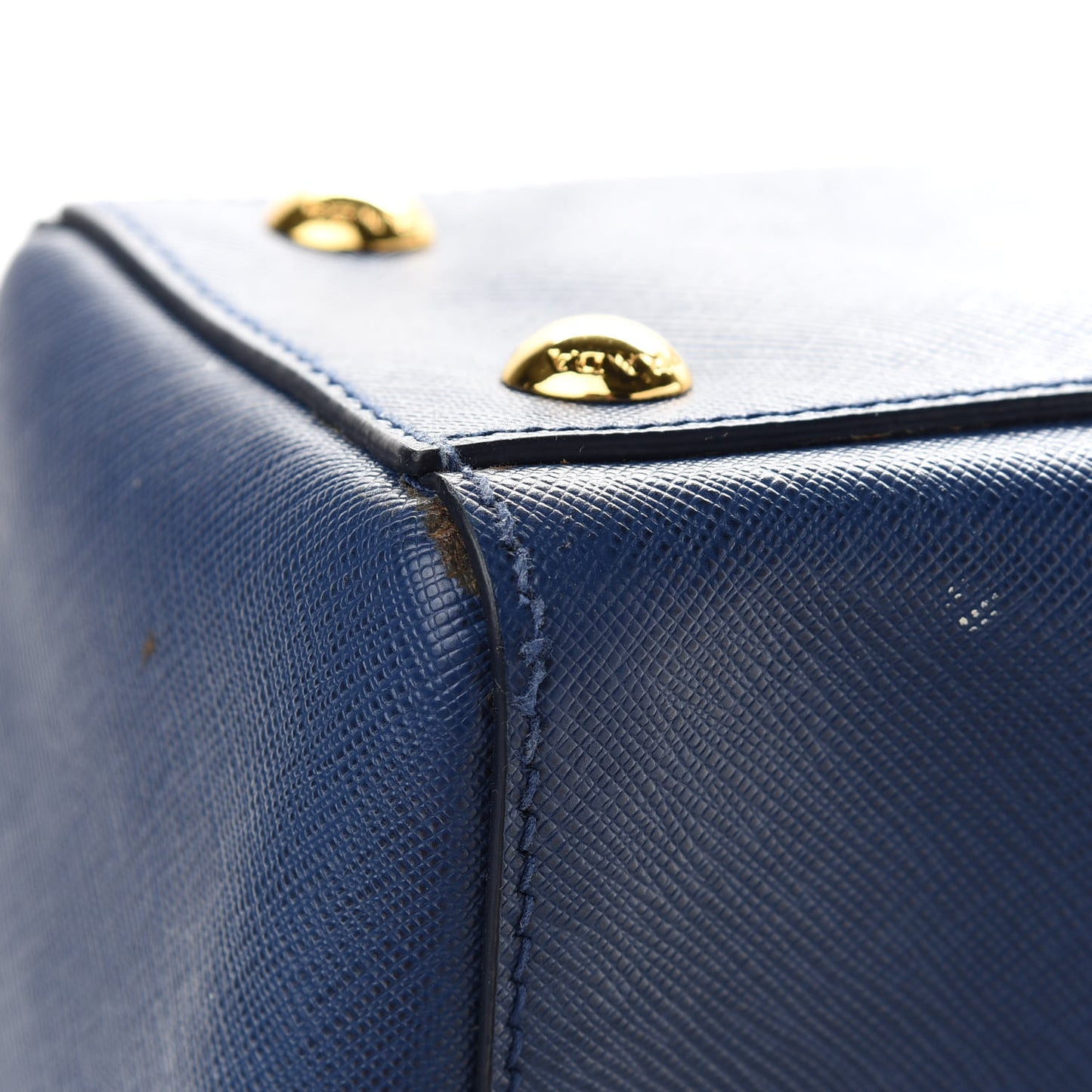 Saffiano Lux Double Handle Shopping Tote Bluette